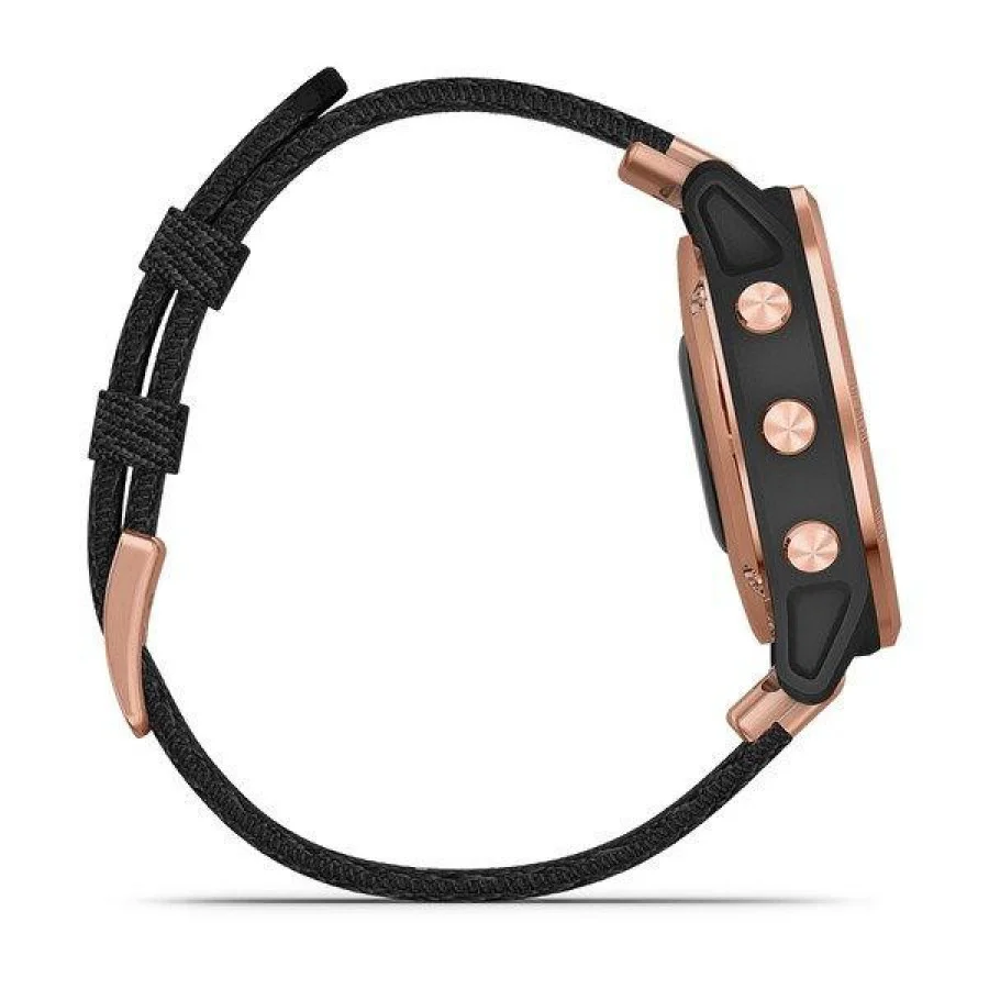 Garmin Fenix 6S Pro Sapphire Rose Gold with Heathered Black Nylon Band (010-02159-37)