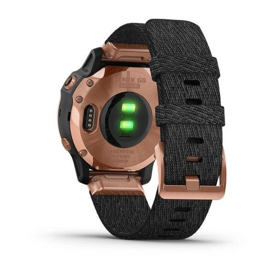 Garmin Fenix 6S Pro Sapphire Rose Gold with Heathered Black Nylon Band (010-02159-37)